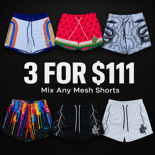 3 for $111 Mesh Shorts