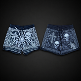 The Graveyard Gospel | Gothic Graphic Mesh Gym Shorts