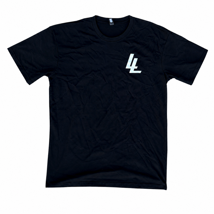 Translation missing: en.Anti Tiny Legs Club Tee Shirt Front LL logo. Lumberlegs black tee. 
