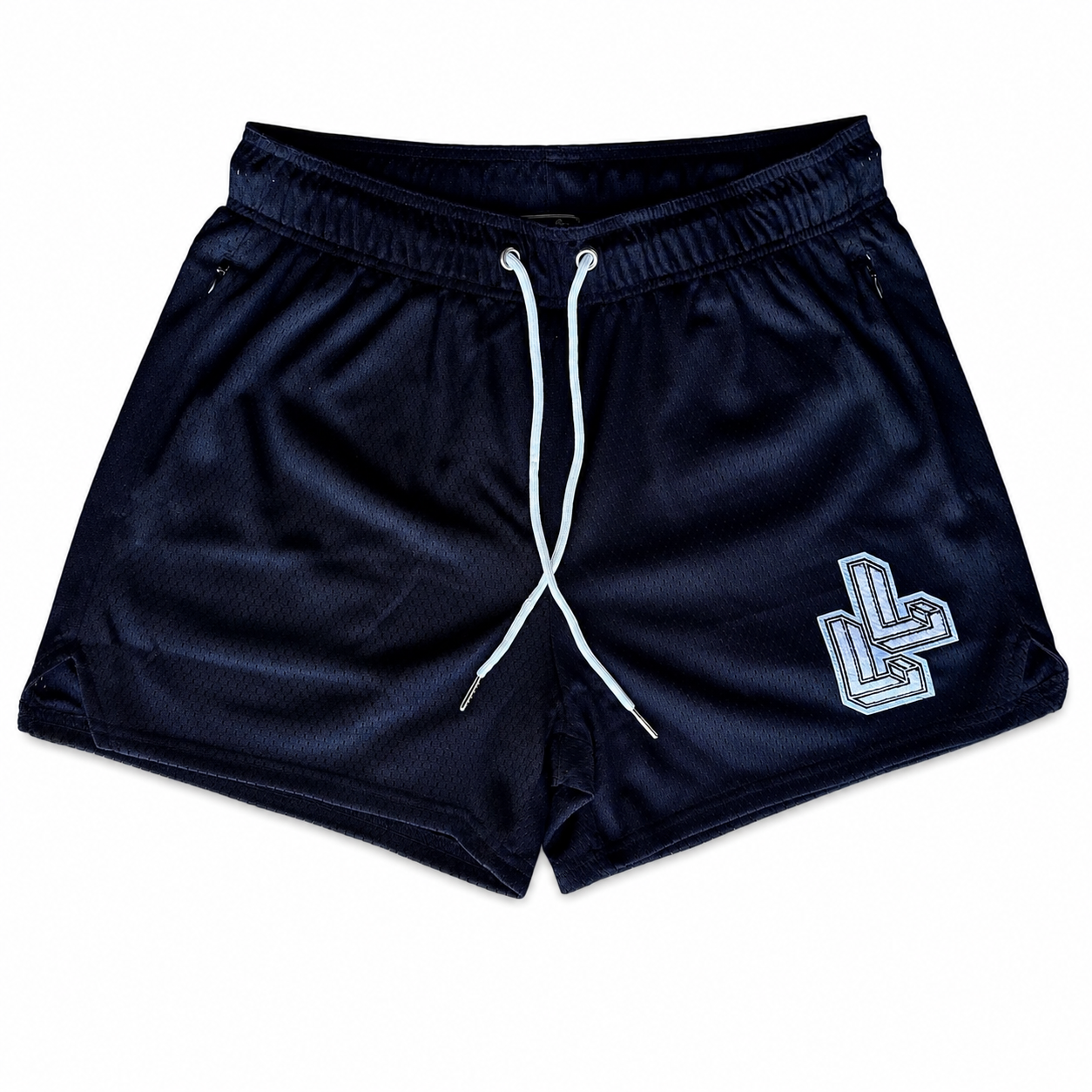 Black Lumberlegs Core Mesh Gym Shorts with white LL logo