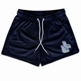 Black Lumberlegs Core Mesh Gym Shorts with white LL logo