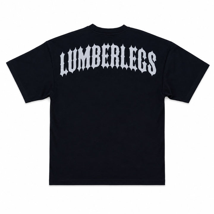 Translation missing: en.Black oversized  t-shirt with 'LUMBERLEGS' printed across upper back