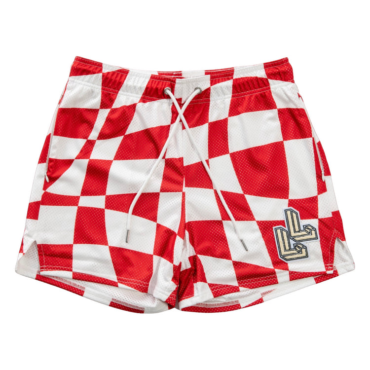 Red Checkered workout shorts