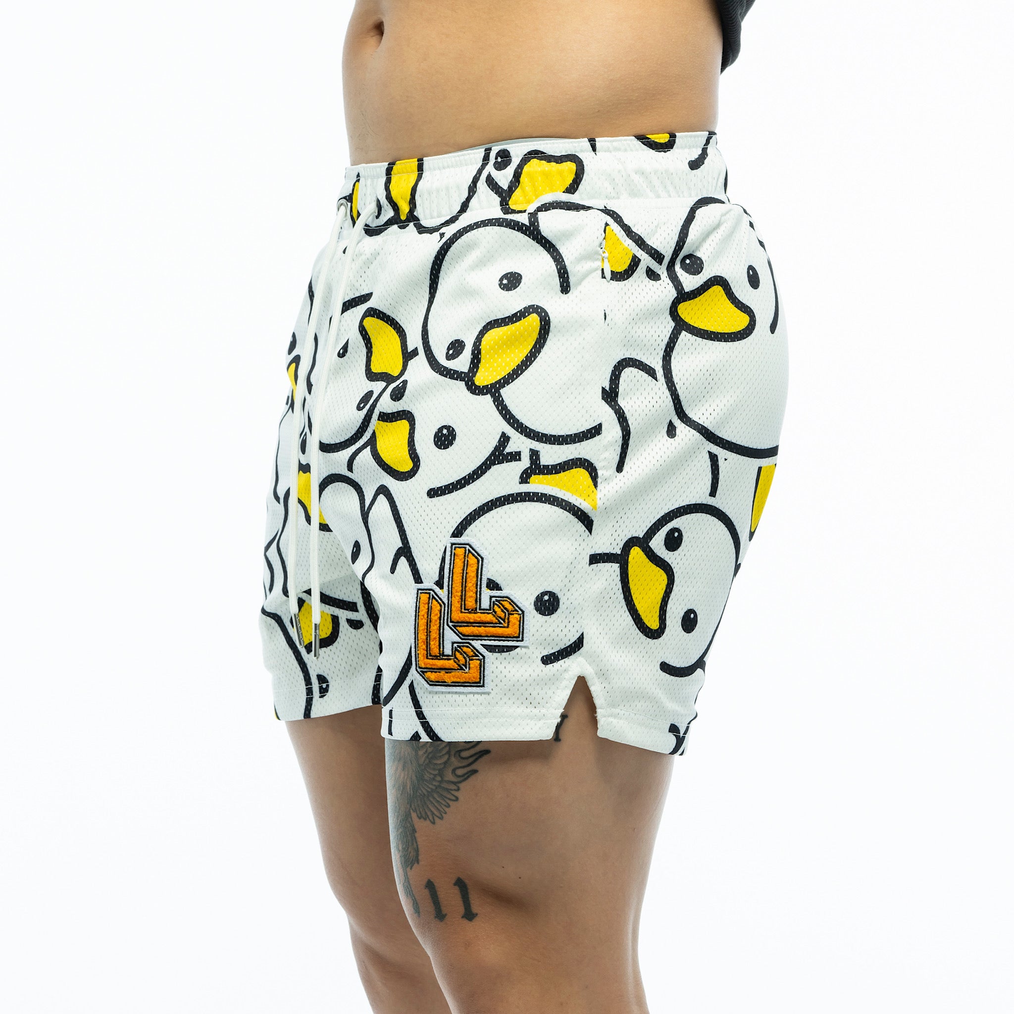 White Ducky workout shorts