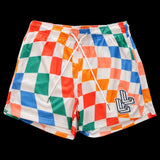 Rainbow Checkered workout shorts