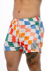 Rainbow Checkered workout shorts