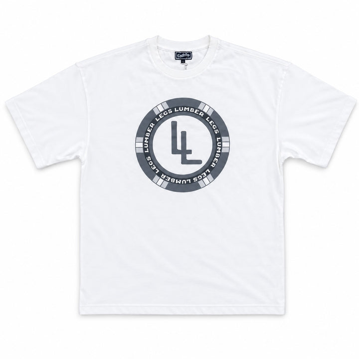 Translation missing: en.White oversized bodybuilding tee shirt with a LL circular logo