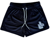 Black Lumberlegs Core Mesh Gym Shorts with white LL logo