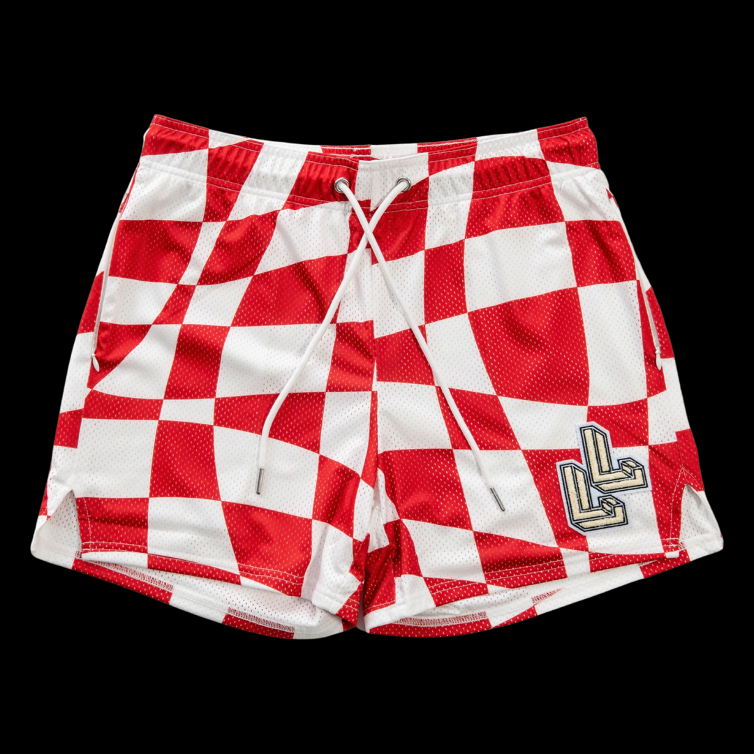 Red Checkered workout shorts